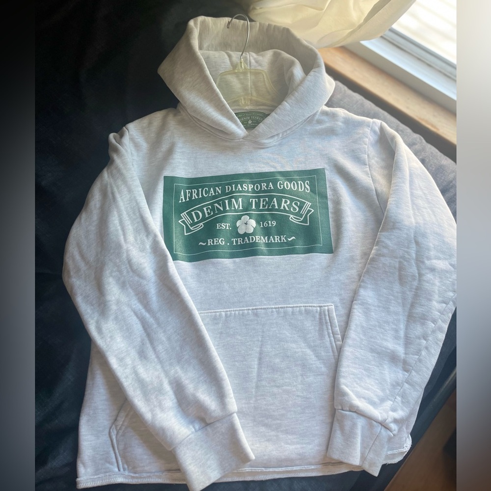 Denim Tears Grey Hoodie CROPPED